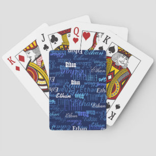 Create Playing Cards Game with your own name blue