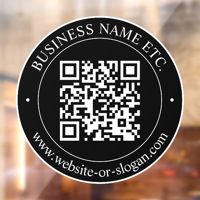 Create QR Code & Customizable Text | Black Window Cling (Sheet 2)