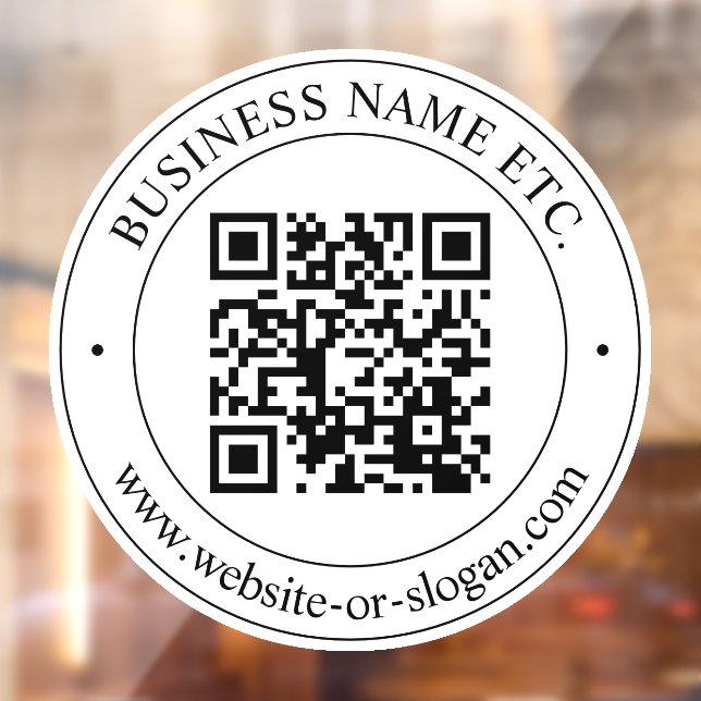 Create QR Code & Customizable Text | White & Black Window Cling (Sheet 2)