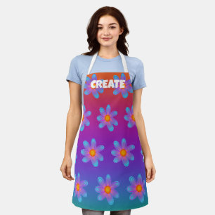 CREATE Rainbow Flowers Apron