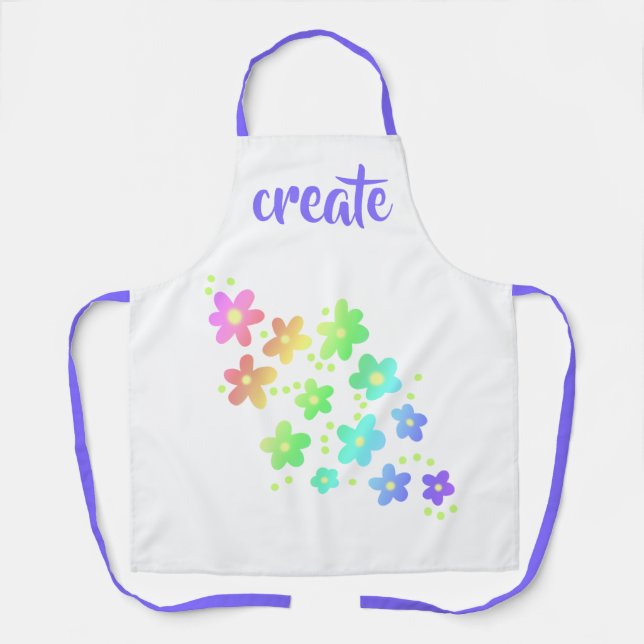 Create Rainbow Flowers Apron (Front)