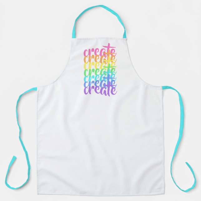 "Create" Rainbow Words Apron (Front)