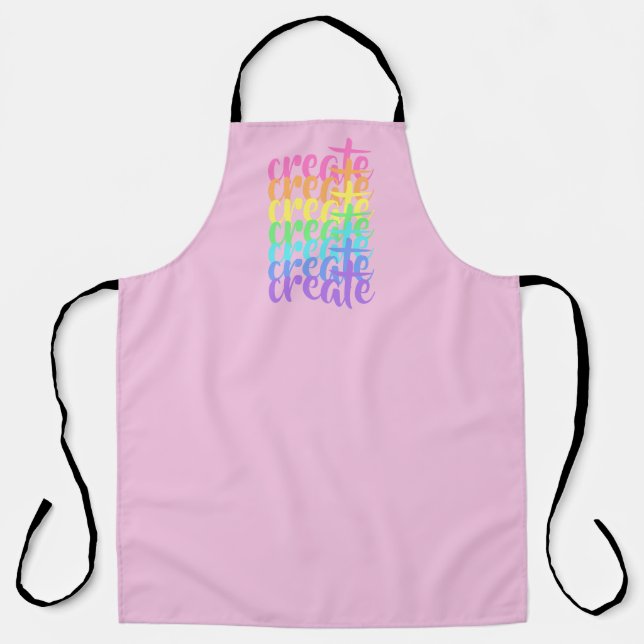 "Create" Rainbow Words Apron (Front)