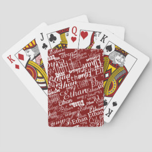 Create red deck of Playing Cards with Name 