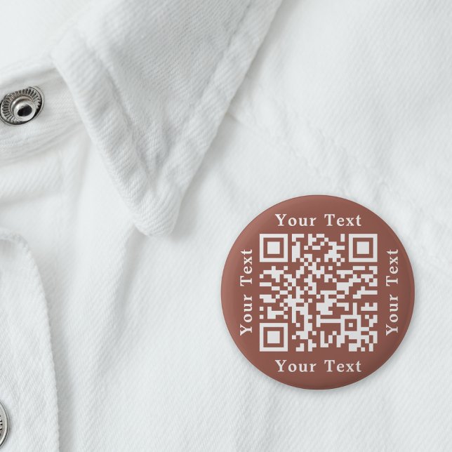 Create Rust Brown Website URL Scan Me QR Code 2 Inch Round Button (Create Rust Brown Website URL Scan Me QR Code Button)