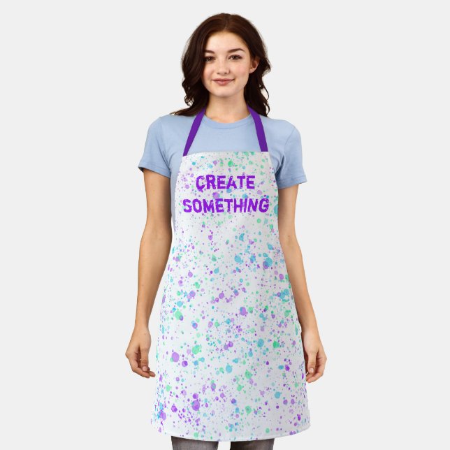 Create Something Colorful Paint Splatter Apron (Worn)