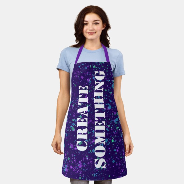 Create Something Colourful Paint Splatter Apron (Worn)