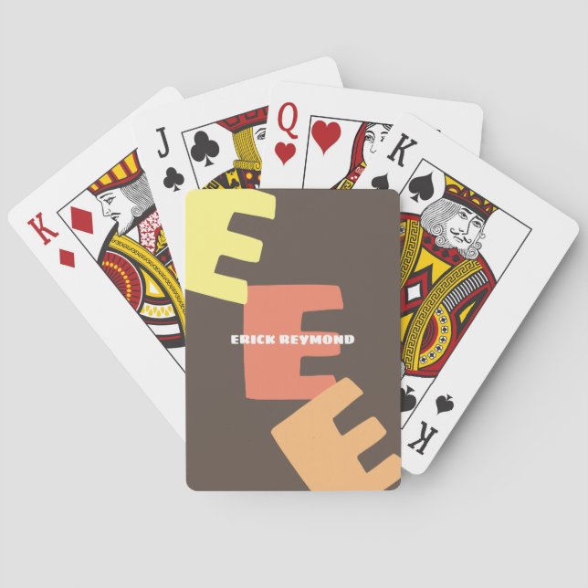 Create stylish playing cards with name brown (Back)