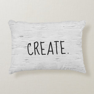 CREATE Text On Birch Tree  Accent Pillow