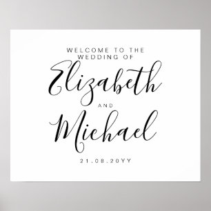 Create Wedding Welcome Sign white black plain