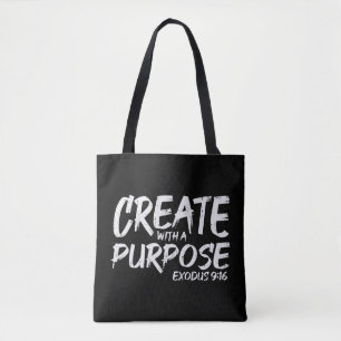 Create With Purpose Bible God Jesus Religious Chri Tote Bag
