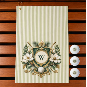 Create You Own Elegant Floral Monogram Golf Towel