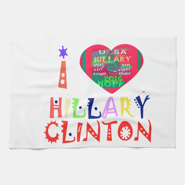 Create You Own Inspirational Hillary Love Quote Kitchen Towel (Horizontal)