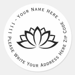 Create you own White Blooming Lotus Flower symbol Classic Round Sticker