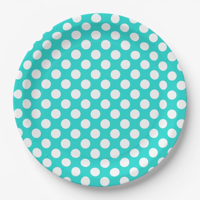 Create Your Background Colour with White Dots 20 Paper Plate (Front)