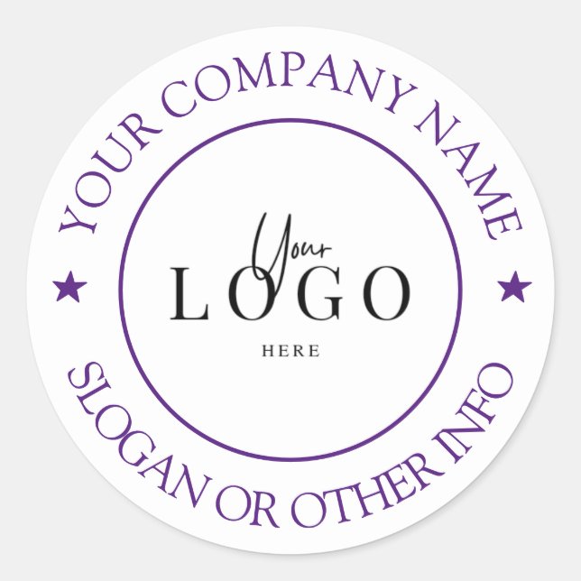 Create Your Business Logo Custom Classic Round Sti Classic Round Sticker (Front)