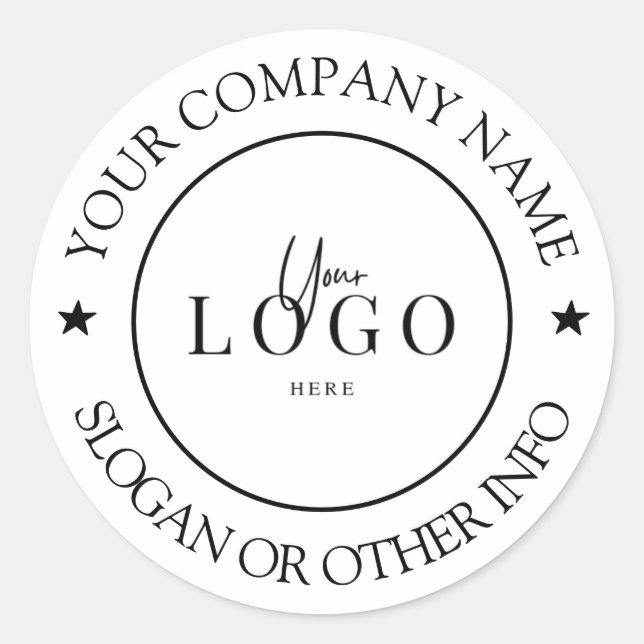 Create Your Business Logo Custom Classic Round Sti Classic Round Sticker (Front)