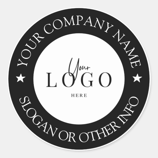 Create Your Business Logo Custom Classic Round Sti Classic Round Sticker (Front)