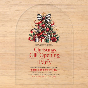 Create Your Christmas Present Exchang Party Invite Acrylic Invitations