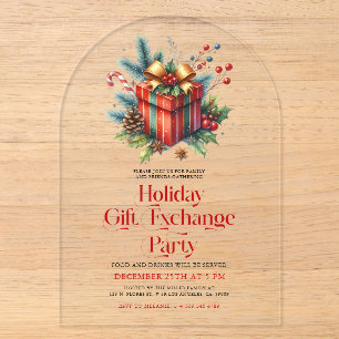 Create Your Christmas Present Exchang Party Invite Acrylic Invitations