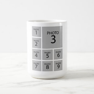 Create your collage Personalized  template 9 PHOTO Coffee Mug