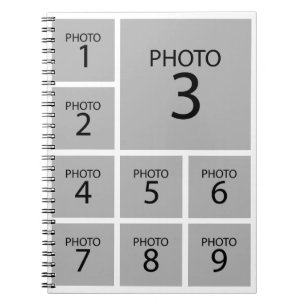 Create your collage Personalized template 9 PHOTO Notebook
