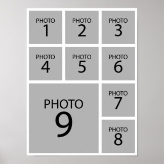 Create your collage Personalized  template 9 PHOTO Poster