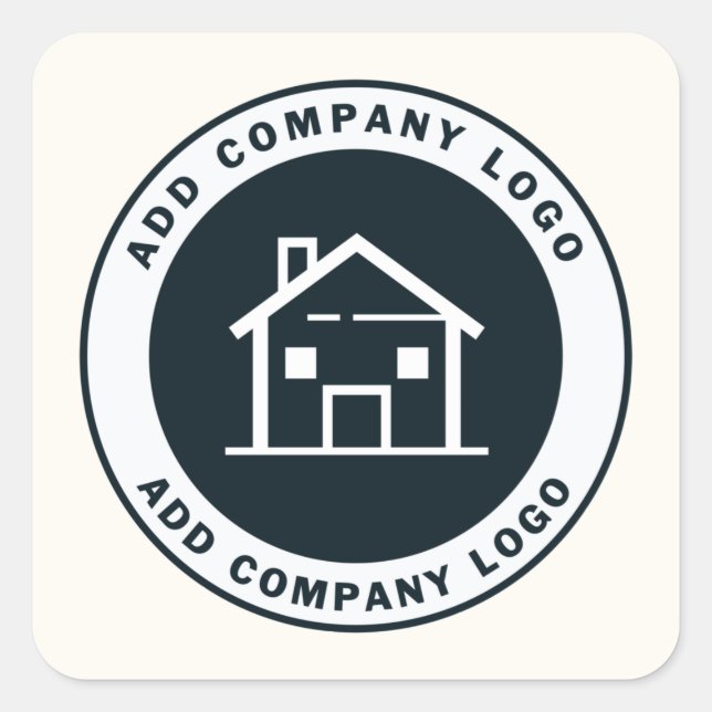 Create Your Custom Business Logo Company Office Square Sticker (Front)