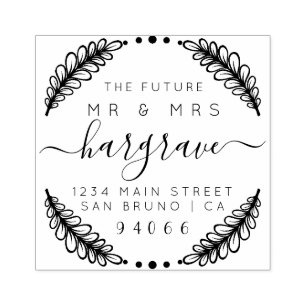 Create Your Custom Future Mr & Mrs Return Address Rubber Stamp