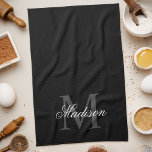 Create Your Custom Name Monogram Calligraphy Black Kitchen Towel<br><div class="desc">Create your own personalized kitchen towels with your custom name and monogram. To edit this design template,  simply edit the text fields as shown above. You can easily add more text or images,  customize fonts and colours. Treat yourself or make the perfect gift for family and friends!</div>