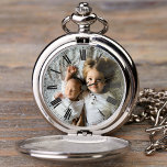 Create Your Custom Photo Classy Elegant Roman Pocket Watch<br><div class="desc">Decorative personalizable classical elegant roman number pocket watch design with your custom photo,  image or logo.</div>