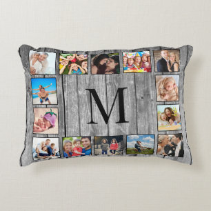 Create Your Custom Photo Collage Rustic Farmhouse Accent Pillow