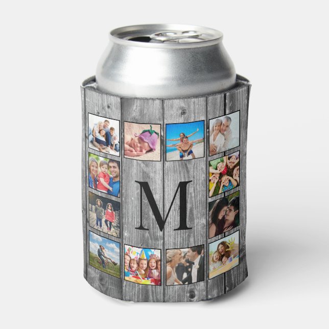 Create Your Custom Photo Collage Rustic Farmhouse Can Cooler (Can Front)