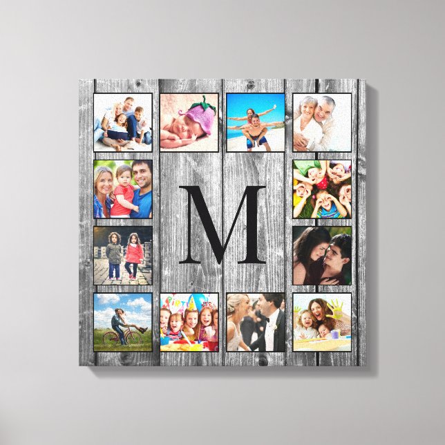 Create Your Custom Photo Collage Rustic Farmhouse Canvas Print (Front)