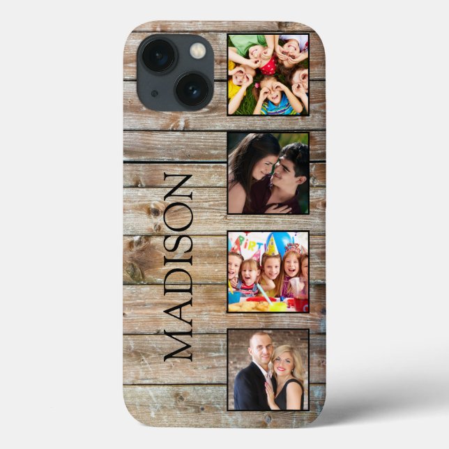 Create Your Custom Photo Collage Rustic Farmhouse Case-Mate iPhone Case (Back)
