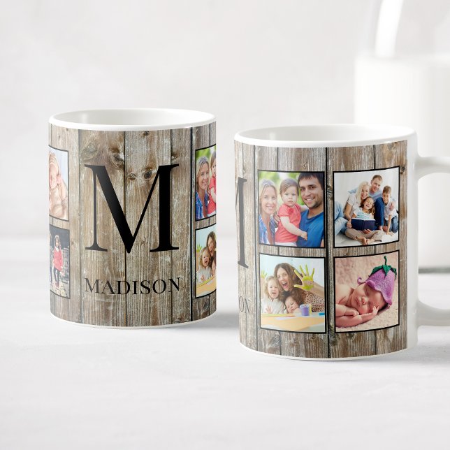 Create Your Custom Photo Collage Rustic Farmhouse Coffee Mug (Creator Uploaded)