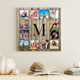 Create Your Custom Photo Collage Rustic Farmhouse Faux Canvas Print