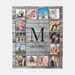 Create Your Custom Photo Collage Rustic Farmhouse Fleece Blanket