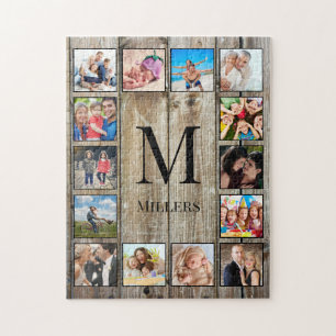 Create Your Custom Photo Collage Rustic Farmhouse Jigsaw Puzzle