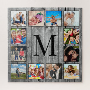 Create Your Custom Photo Collage Rustic Farmhouse Jigsaw Puzzle
