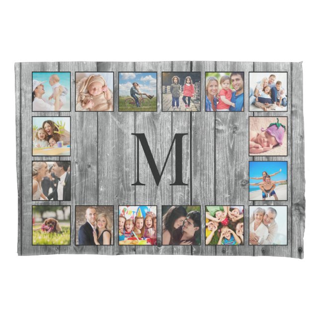 Create Your Custom Photo Collage Rustic Farmhouse Pillowcase (Front)