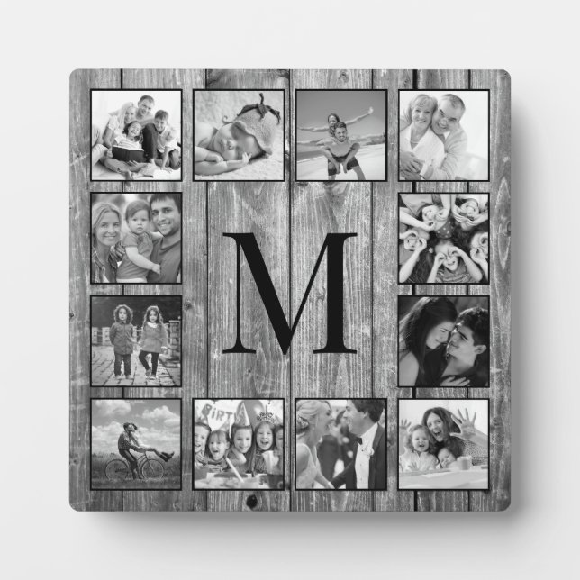 Create Your Custom Photo Collage Rustic Farmhouse Plaque (Front)