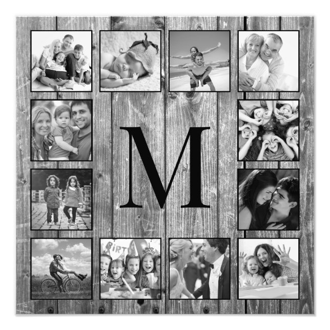 Create Your Custom Photo Collage Rustic Farmhouse Print (Front)