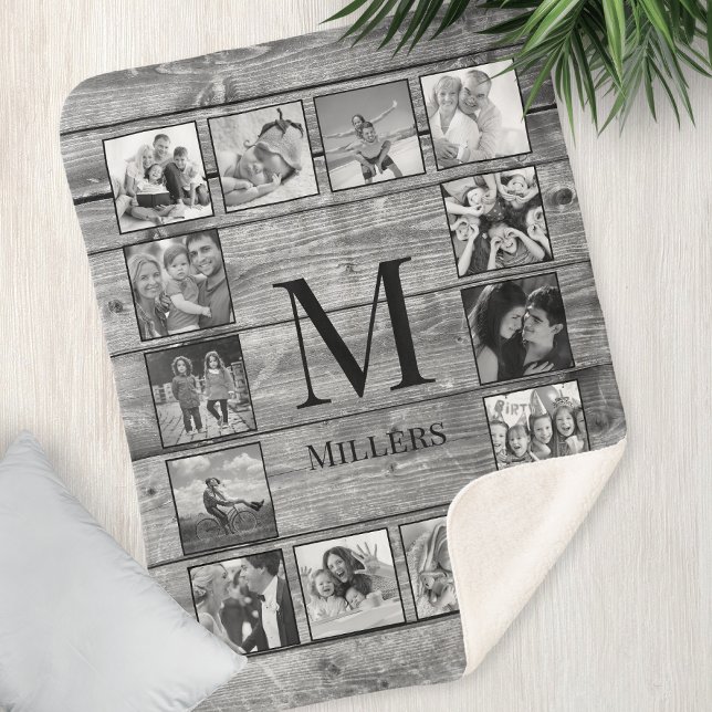 Create Your Custom Photo Collage Rustic Farmhouse Sherpa Blanket (Creator Uploaded)