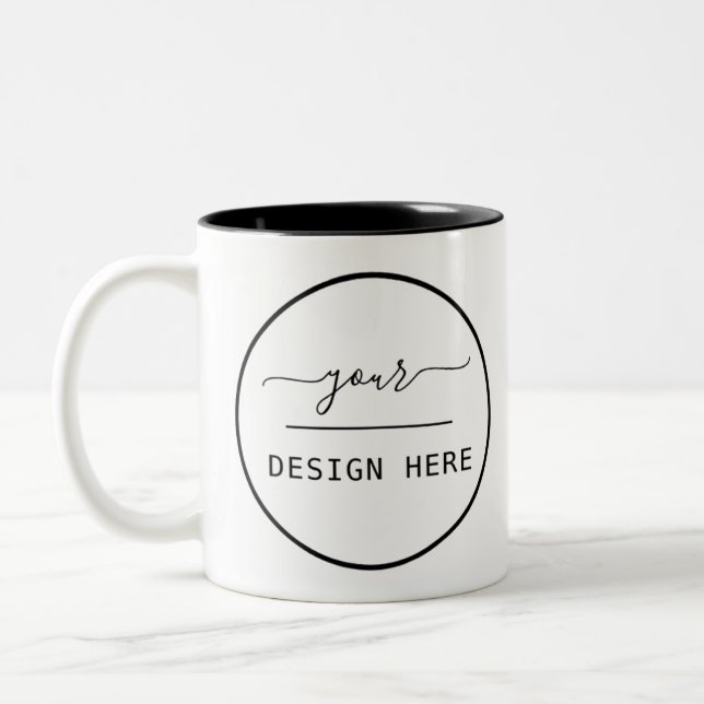 Create Your design Own Two-Tone Coffee Mug (Left)