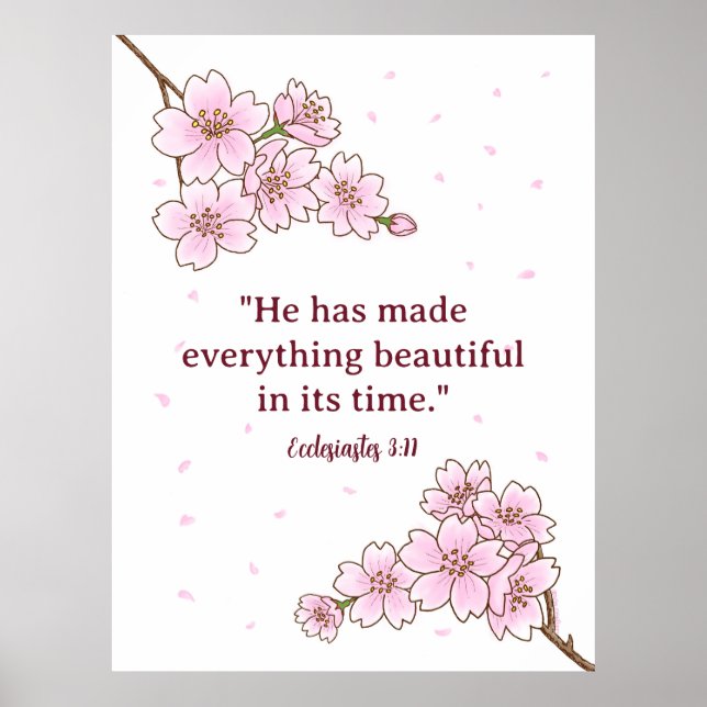 Create Your Desired Bible Art Floral Poster (Front)
