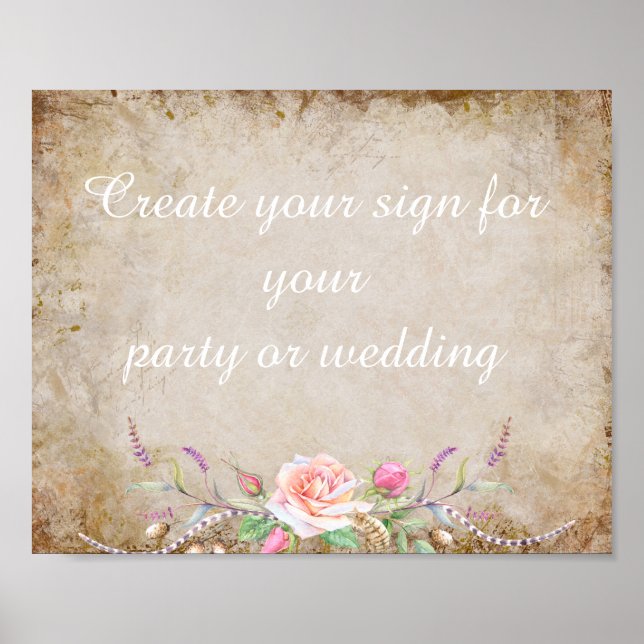 create your floral  party sign (Front)