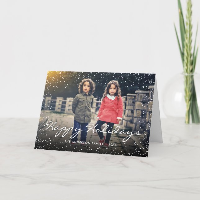 Create Your Happy Holidays Christmas Snowflakes Holiday Card (Front)