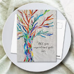 Create your Inspirational Postcard<br><div class="desc">This decorative postcard features a mosaic tree in rainbow colours.
Add your chosen inspirational quote or message to personalize it. You can edit the font,  font size,  and font colour. Original Mosaic © Michele Davies.</div>