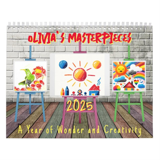 Create Your Kids' Art Personalized Photo 2025 Calendar (Cover)